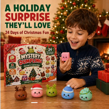 Christmas Mini Squishies Advent Calendar 2026, 24-Day Holiday Countdown Fidget Stress Relief Set, Cute Dumpling Squeeze Figures for Indoor Recreation, Stocking Stuffers, Xmas Party Favors, Small Surprise Gifts for Kids Teens Adults,sohochic