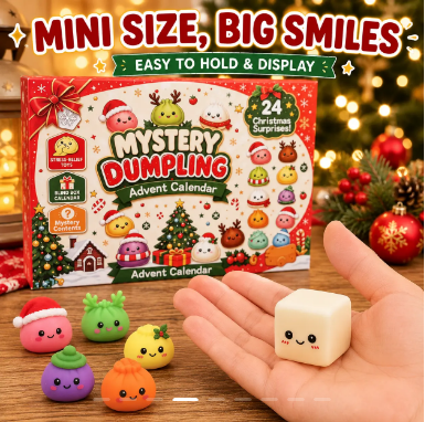 Christmas Mini Squishies Advent Calendar 2026, 24-Day Holiday Countdown Fidget Stress Relief Set, Cute Dumpling Squeeze Figures for Indoor Recreation, Stocking Stuffers, Xmas Party Favors, Small Surprise Gifts for Kids Teens Adults,sohochic